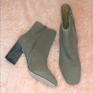 Steve Madden Grey/Tan Boots with Grey Marble Heel